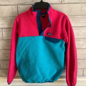 Patagonia pull over blue and pink